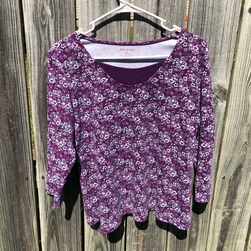 White Stag Purple Floral Top